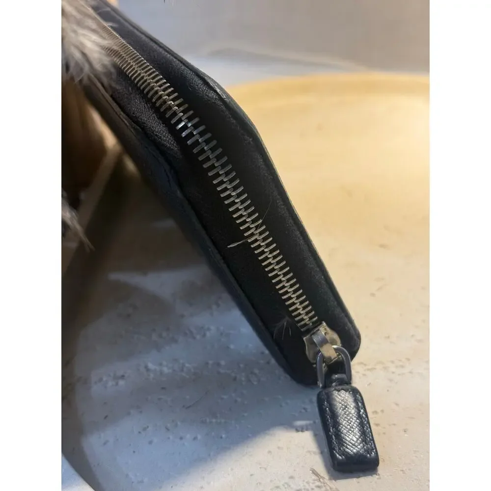 Prada Saffiano Leather Zip-Around Long Wallet
